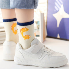 5pairs Boys Kids Breathable Comfy Sweat-absorbing Crew Socks