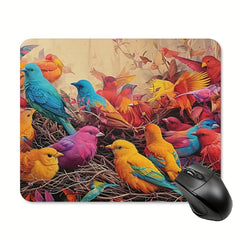 Colorful Bird Pattern Anti-slip Mouse Pad for Office and Home Use