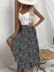 Floral Print Elastic Waist Casual Skirt for Women