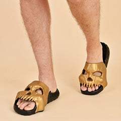 Men's Skull Slip On Slides Casual Slippers
