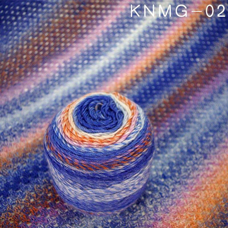 2pcs Rainbow Gradient Wool Yarn for DIY Crochet Knitting Sweaters Blankets