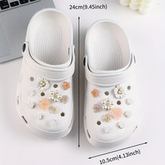 20Pcs Camellia Cartoon Shoe Charms, DIY Clog Decoration Set for Women