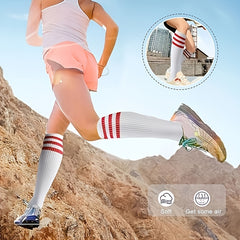 Casual Cotton Striped Stocking - Outdoor Sports Football Uniform Matching