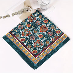 Tie Dye Square Scarf Vintage Paisley Print Neckerchief Casual Head Wraps Bandana