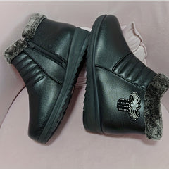 Women's Rhinestone Short Boots Plush Lined Ankle Boots