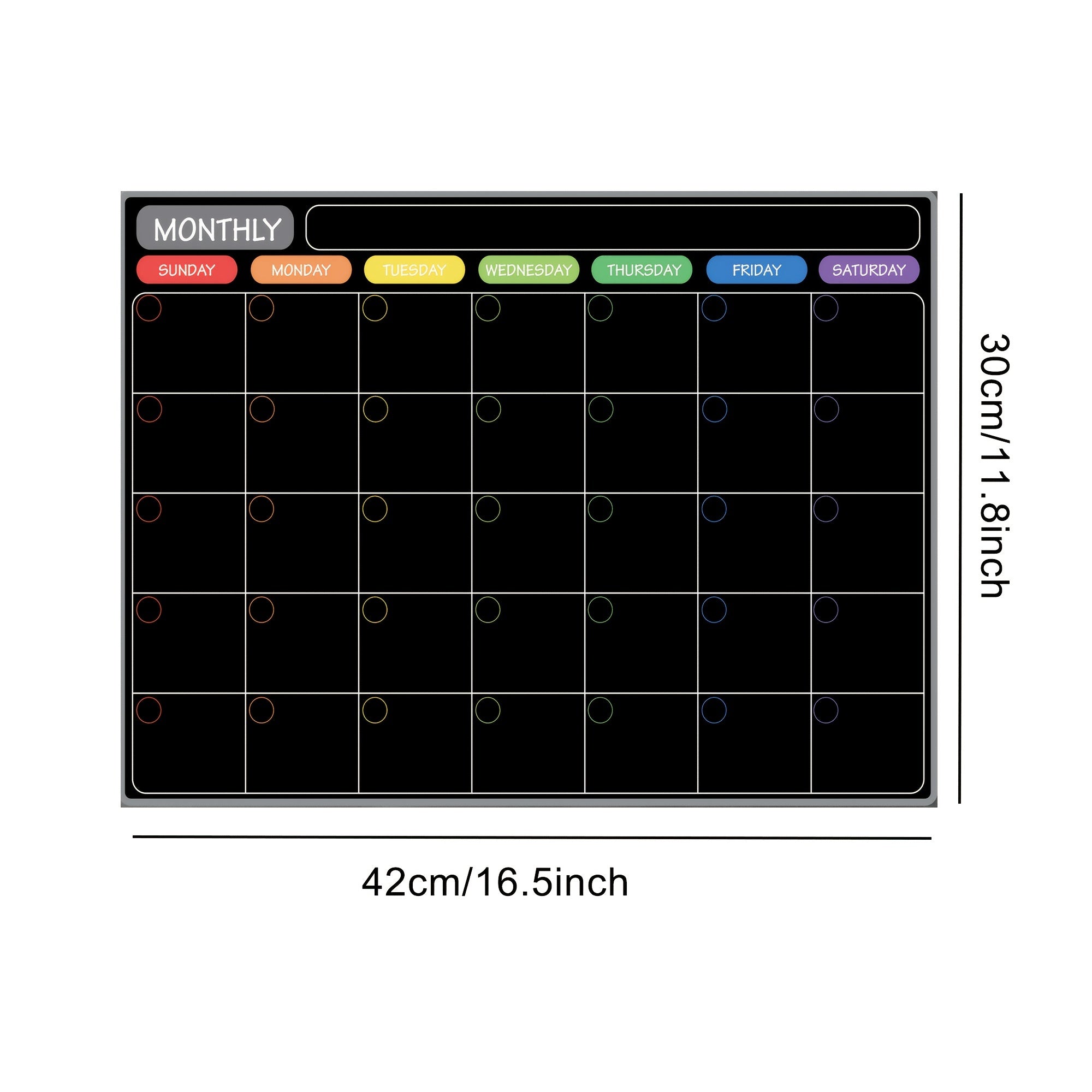 Large Magnetic Monthly Plan Fridge Sticker Soft Board Wet Erase