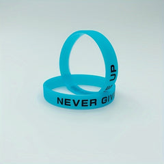 2pcs Never Give Up Glowing Silicone Bracelets