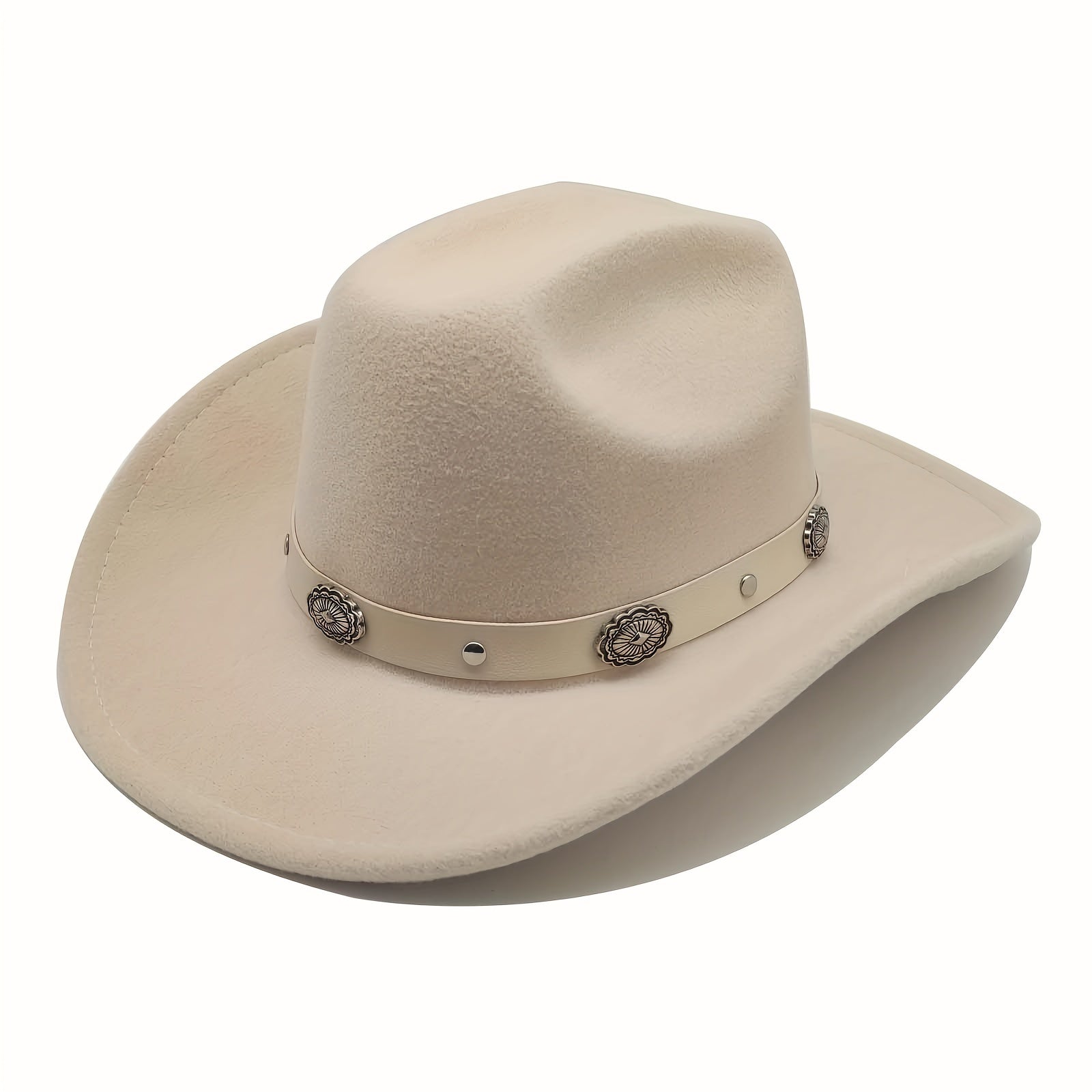 Classic Wide Brim Western Cowboy Hat with Buckle Belt