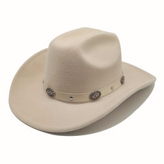 Classic Wide Brim Western Cowboy Hat with Buckle Belt