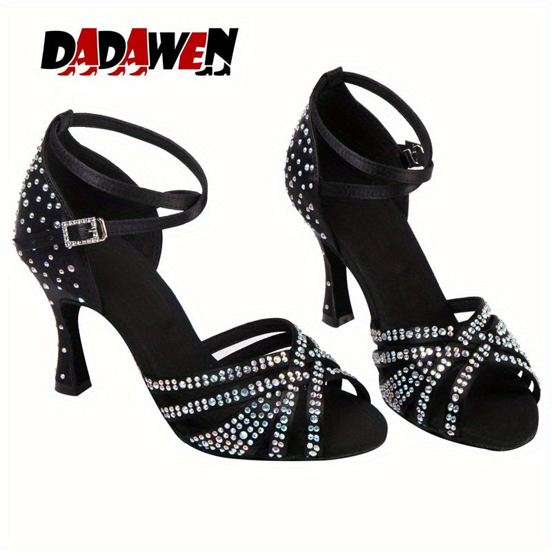 Women's Rhinestone Latin Dance Shoes Ankle Strap Sandals