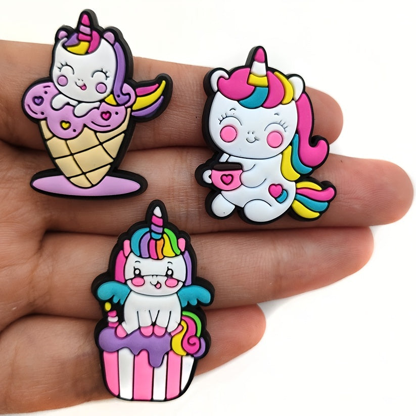 10pcs Unicorn Shoes Decoration for Girls Kids