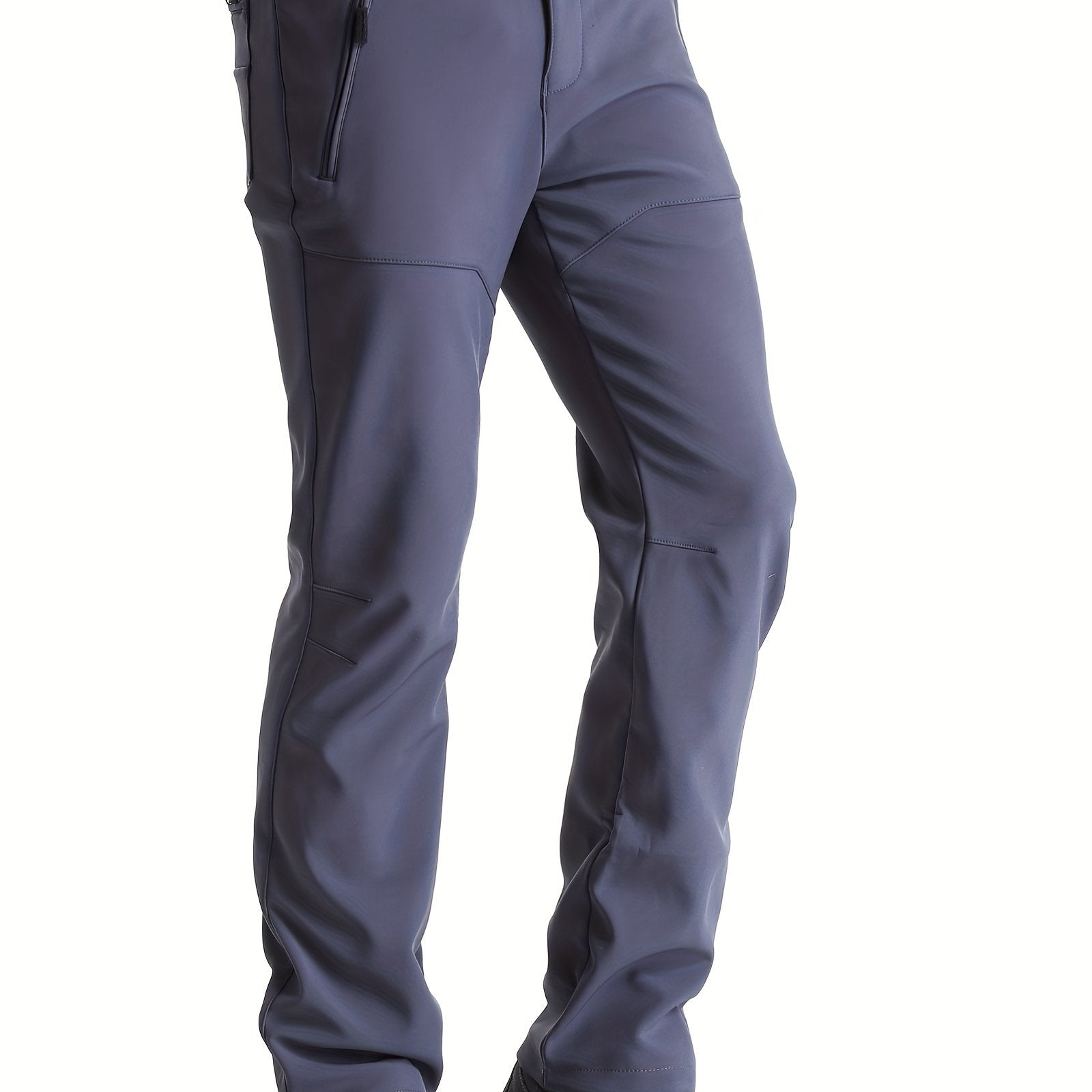 Men's Stretch Thermal Pants with Zipper Pocket for Winter Outdoor Activities