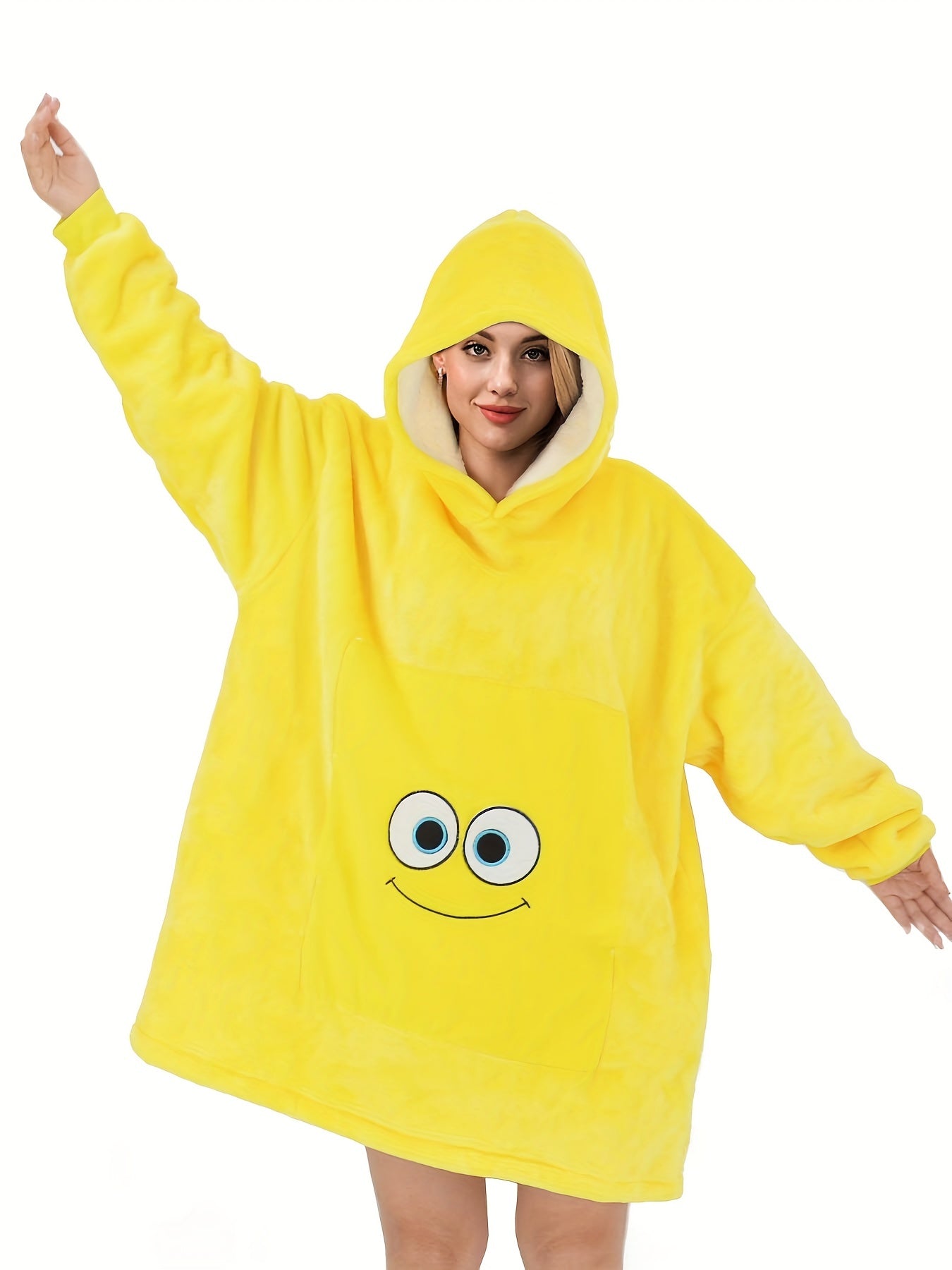 Cartoon Animal Fleece Hooded Wearable Blanket