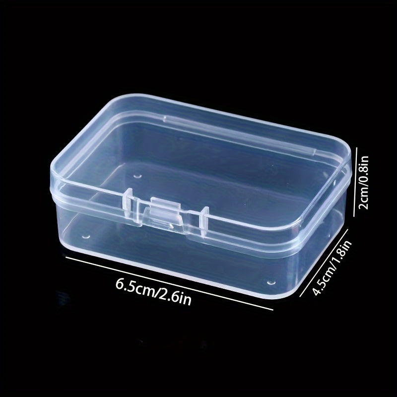 6pcs Rectangular PP Plastic Box Portable Organizer Hinged Lid Storage Box