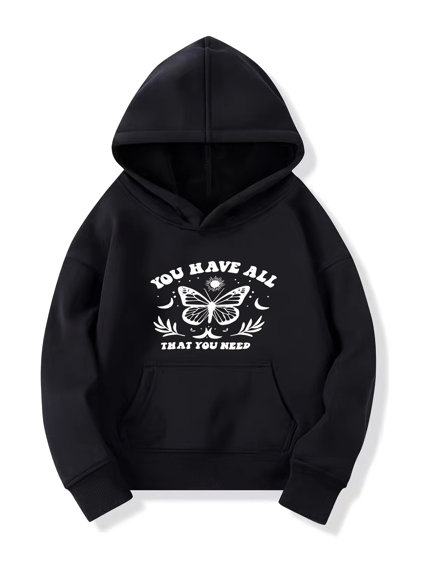 Girls Butterfly Hoodie Comfy Long Sleeve Sweatshirt