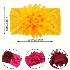 6pcs Kids Chiffon Flower Headscarf Nylon Headband