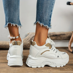 Women's Chunky Sports Sneakers Lace Up Casual Running Shoes