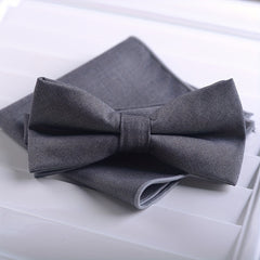 Men's Bow Tie and Square Scarf Combo for Formal Dress