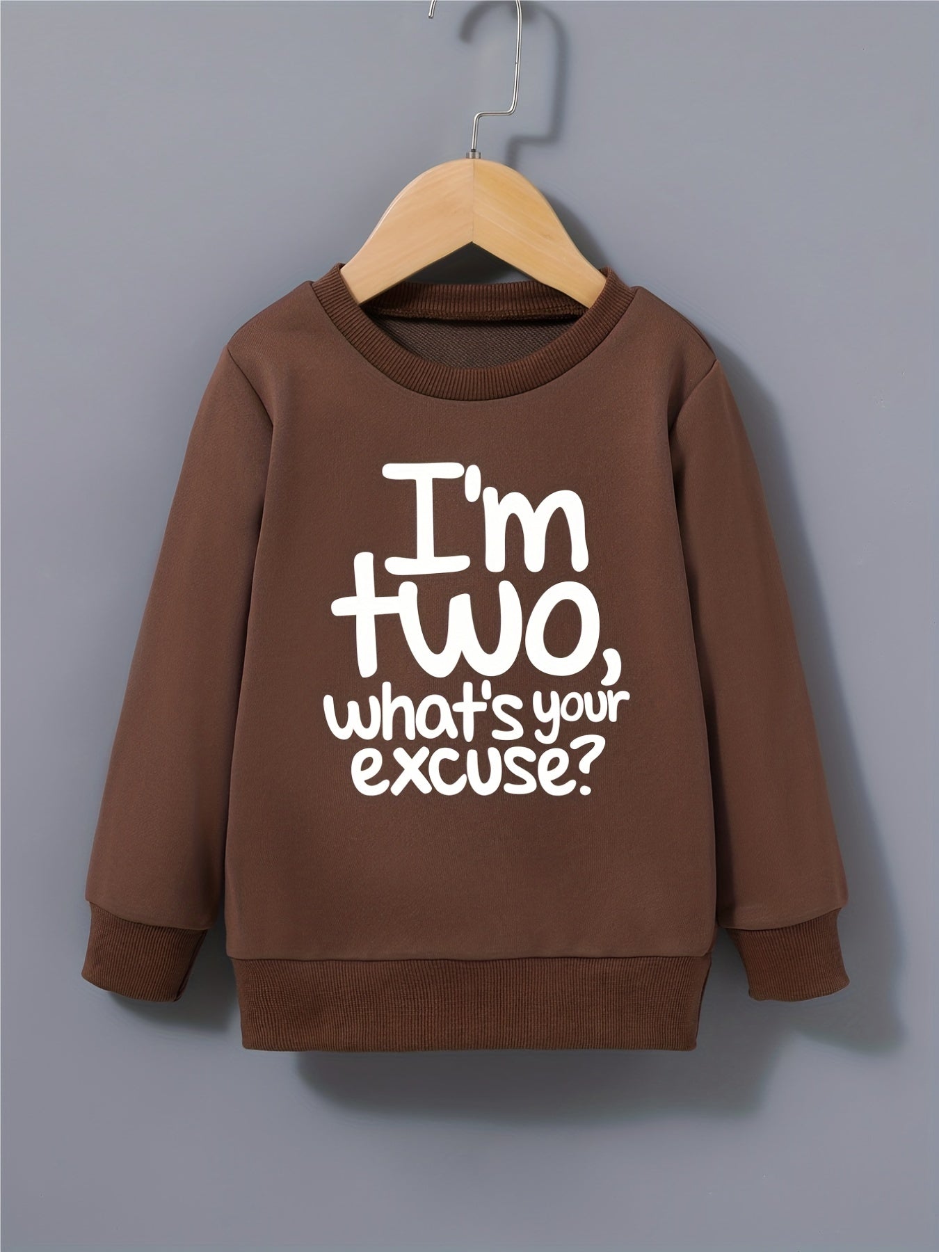 Boys Sweatshirt I'M TWO Print Casual Top Kids Clothes