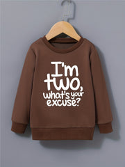 Boys Sweatshirt I'M TWO Print Casual Top Kids Clothes