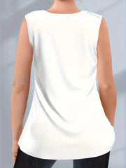 Butterfly Print Lace Tank Top Sweetheart Neck Medium Stretch