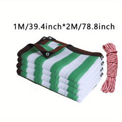 10m Dark Green Stripes Sunshade Net w/ Pull Rope
