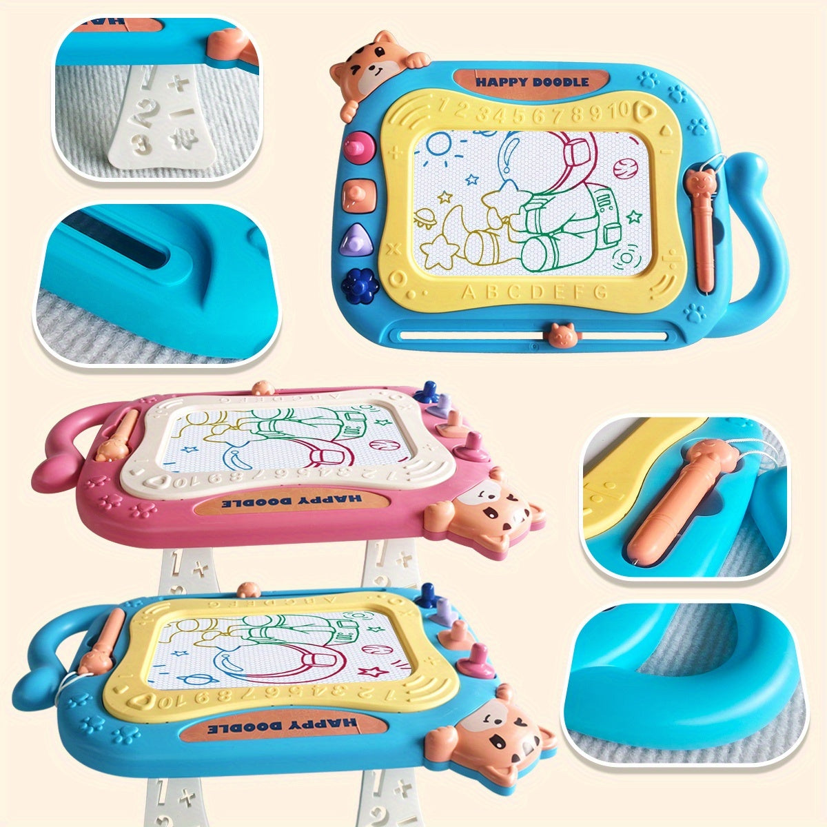 Magnetic Drawing Board Toddler Toys Sketch Doodle Pad w/ 4 Stamps