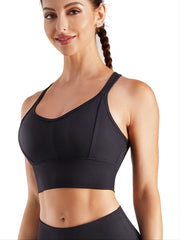 Patchwork Racerback Sports Bra Wire Padded Tank Top
