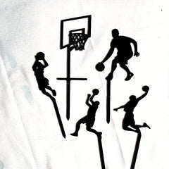 5pcs Boys Basketball Scene Cake Decoration Set
