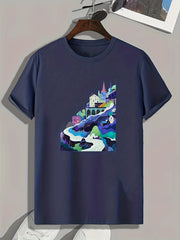 Colorful Painting Print Men's Graphic T shirt Casual Comfy Tees