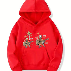 Guitar Skeletons Pattern Hoodie for Girls Halloween Party