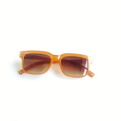 Vintage Square Aviator Sunglasses Anti-Squeeze Case