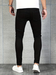 Men's Slim Fit Ripped Jeans Medium Stretch Denim Pants