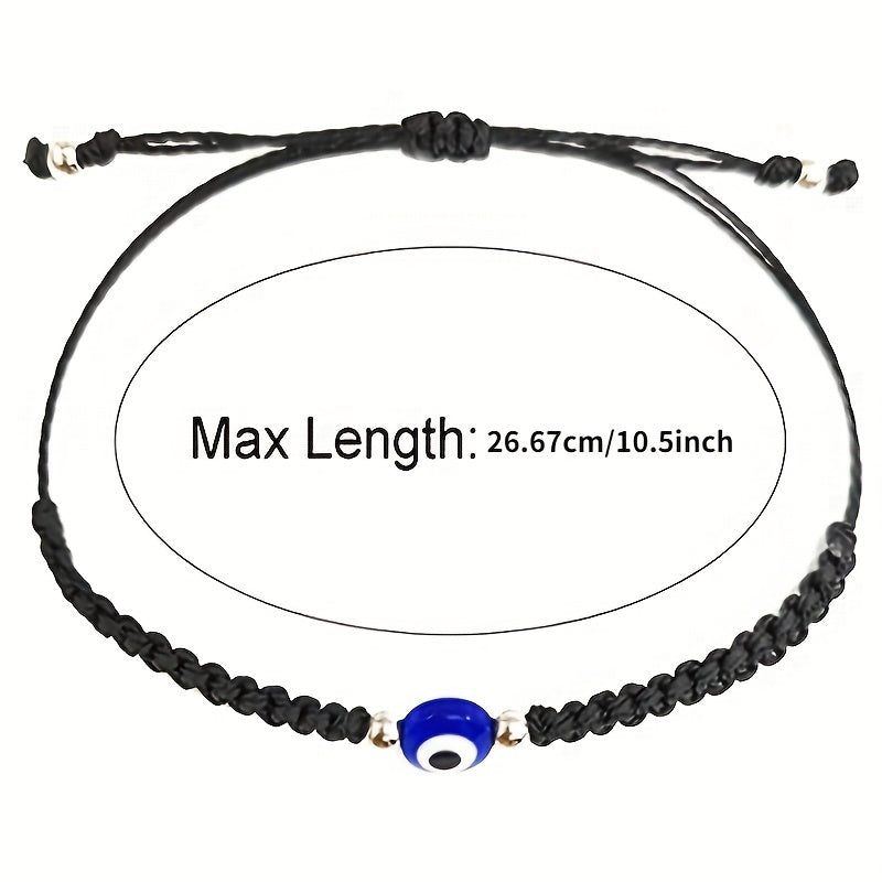 Evil Eye Adjustable Braided Bracelet for Girls Boys Teens