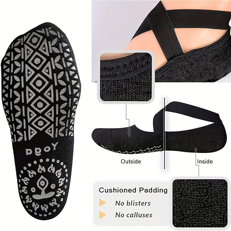 Non Slip Yoga Socks Cross Strap Dance Fitness Socks For Women