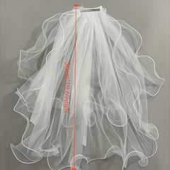 Ivory Tulle Bridal Veil Cape Shawl for Women