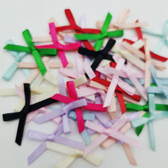 50pcs Mini 3mm Wide Ribbon Bows Christmas Decorative Satin Ribbon Tail Bow