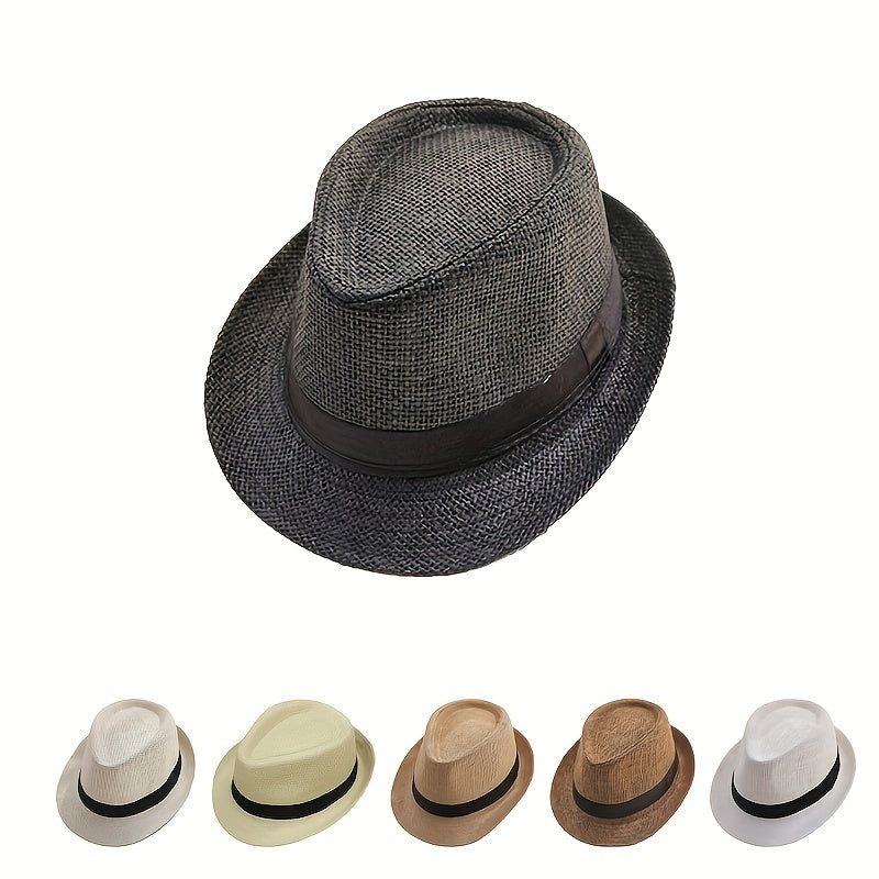 Cuffed Straw Hat Outdoor Sunshade Casual Top Hat