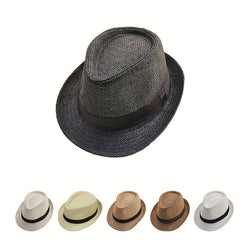Cuffed Straw Hat Outdoor Sunshade Casual Top Hat