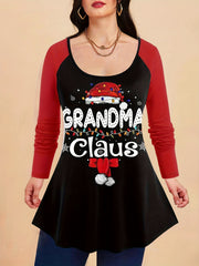 Christmas Casual Outfit Set Women's Plus Tee & Leggings Set