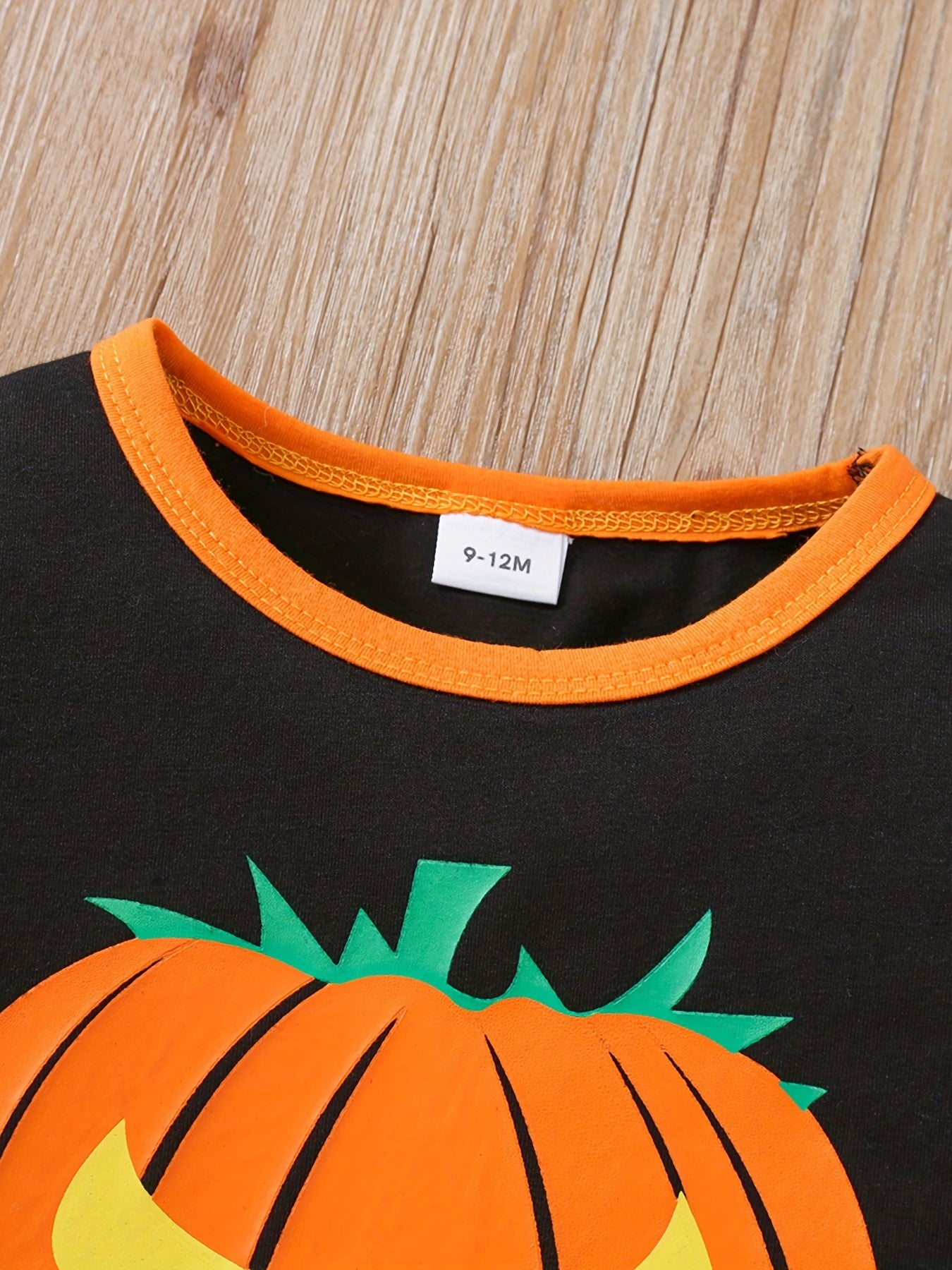 Halloween Print Toddler Kid's Pajamas - Pumpkin Pattern Loungewear Set