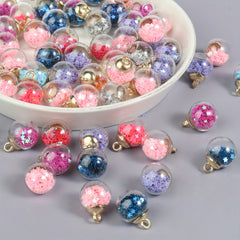 20pcs Colorful Star Sequins Glass Ball Pendant Craft Accessories