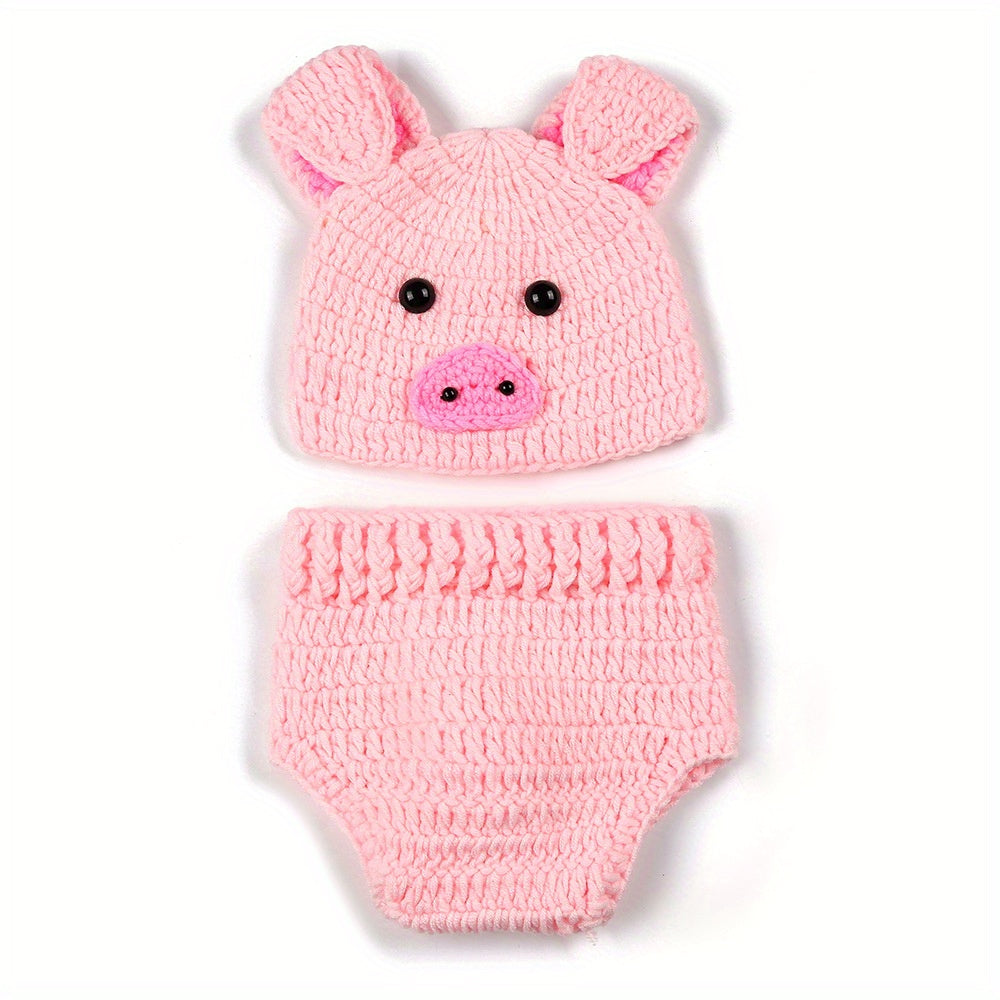 Cute Baby Pig Hat Shorts Photography Props Outfit