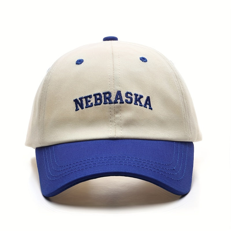 Retro Splicing Letter Embroidery Sun Hat Baseball Cap For Couple