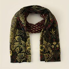 Vintage Peacock Print Scarf Gauze Shawl Head Wrap Sunscreen Towel
