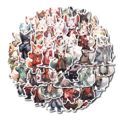 53pcs Fox Animals Stickers Pack For Kids Laptop Luggage Notebook