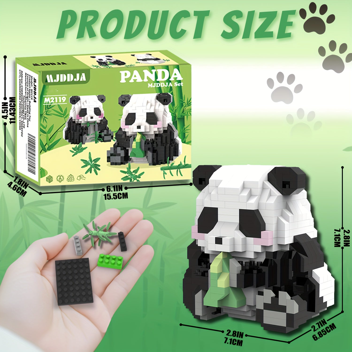 606pcs Panda Micro Particle Building Block DIY Toy