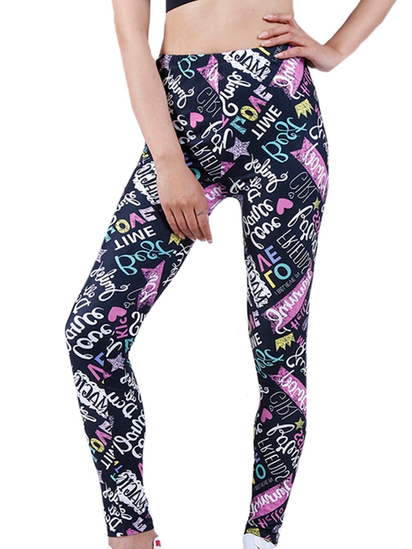 Women's Graffiti Print Leggings