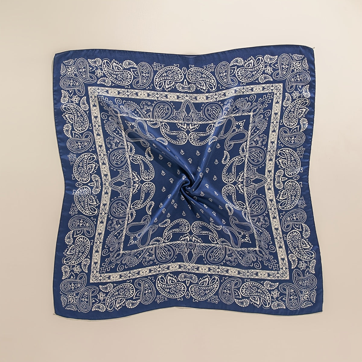 Navy Paisley Print Bandana Neck Scarf Hair Bandana