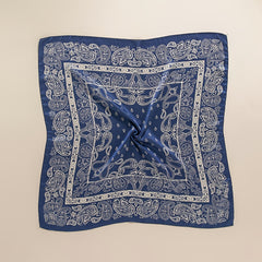 Navy Paisley Print Bandana Neck Scarf Hair Bandana